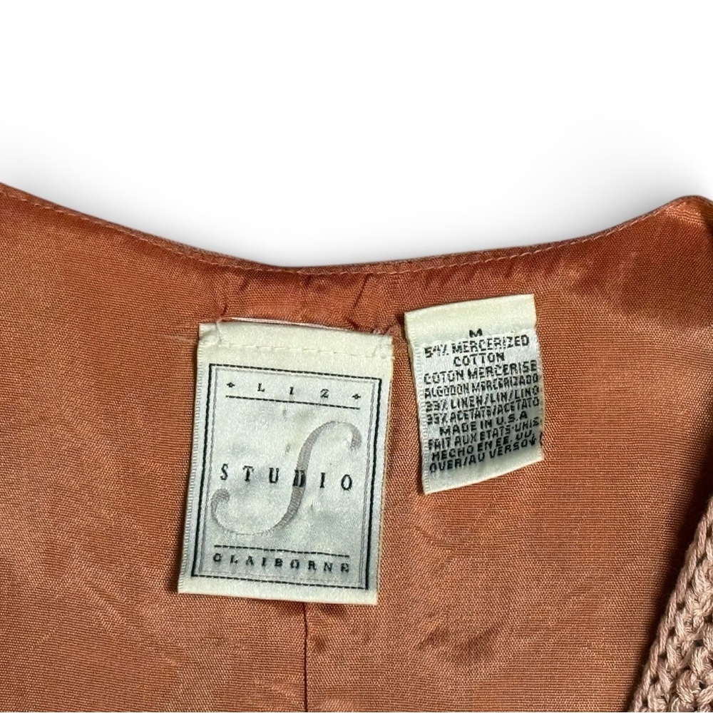 Vintage Liz Claiborne Studio Knit Button Vest - Picture 2 of 5